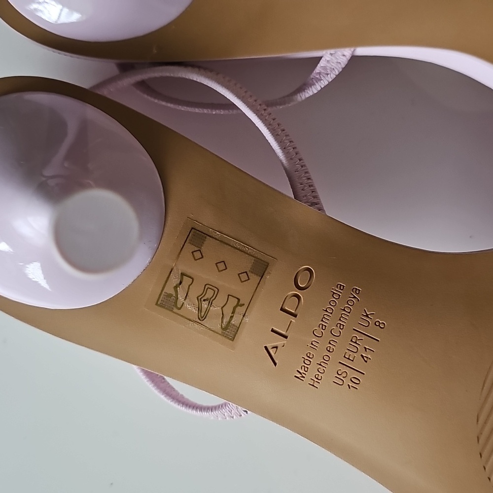 Aldo Light Pink Square-Toe Slingback Heeled Sandals - Picture 9 of 11